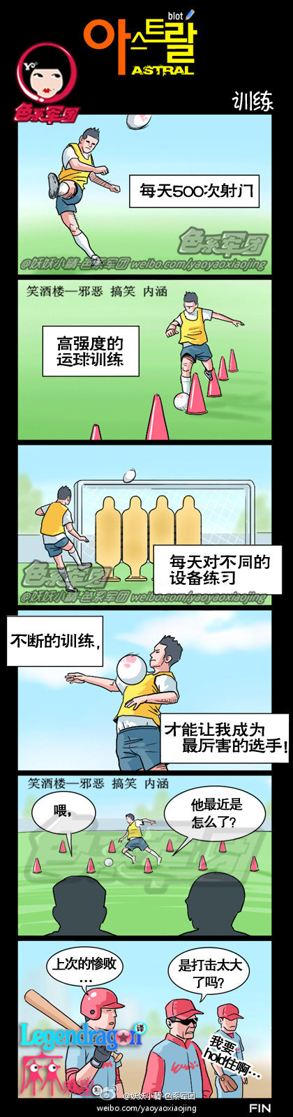 污漫画|训练，每天500次射门