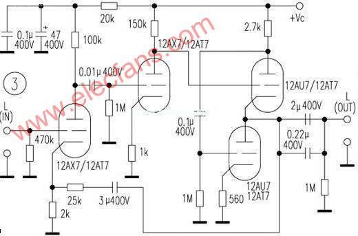 胆前级高压稳压电路图_和田茂胆前级经典电路