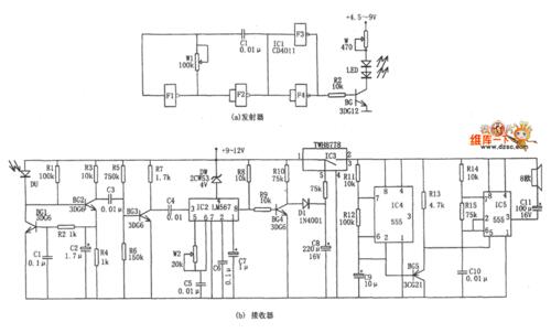 红外线探测报警器电路图
