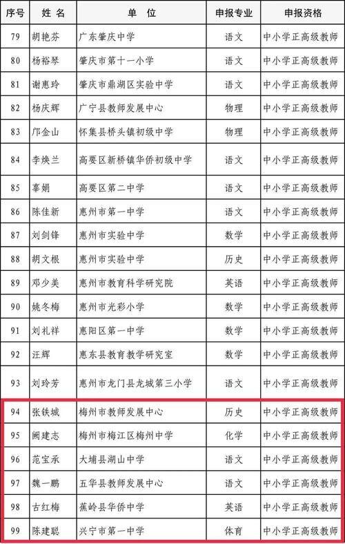 云南正高级教师公示