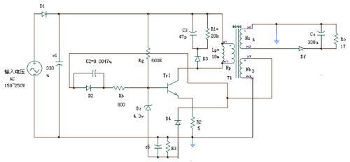 13001开关电源电路图_最简单的13001充电电路图