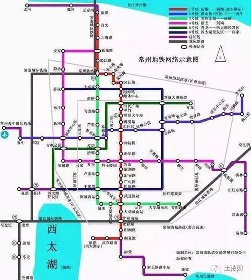 常州地铁规划高清大图1到6号线_常州地铁六号线线路图全部站点