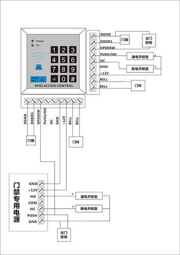 门禁开门按钮接线图解_门禁出门按钮怎么接线