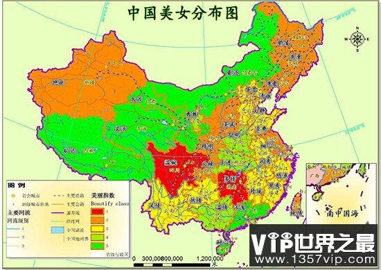 2021最新出炉全国美女分布图