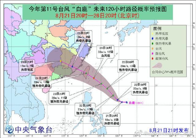 台风白鹿24日将登广东福建是真的吗？2019台风最新消息白鹿风力几级？