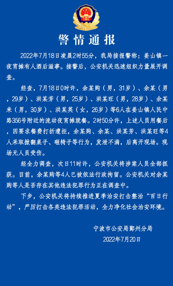 多名男子打砸烧烤摊？警方通报是怎么回事，关于烧烤摊打架事件的新消息。