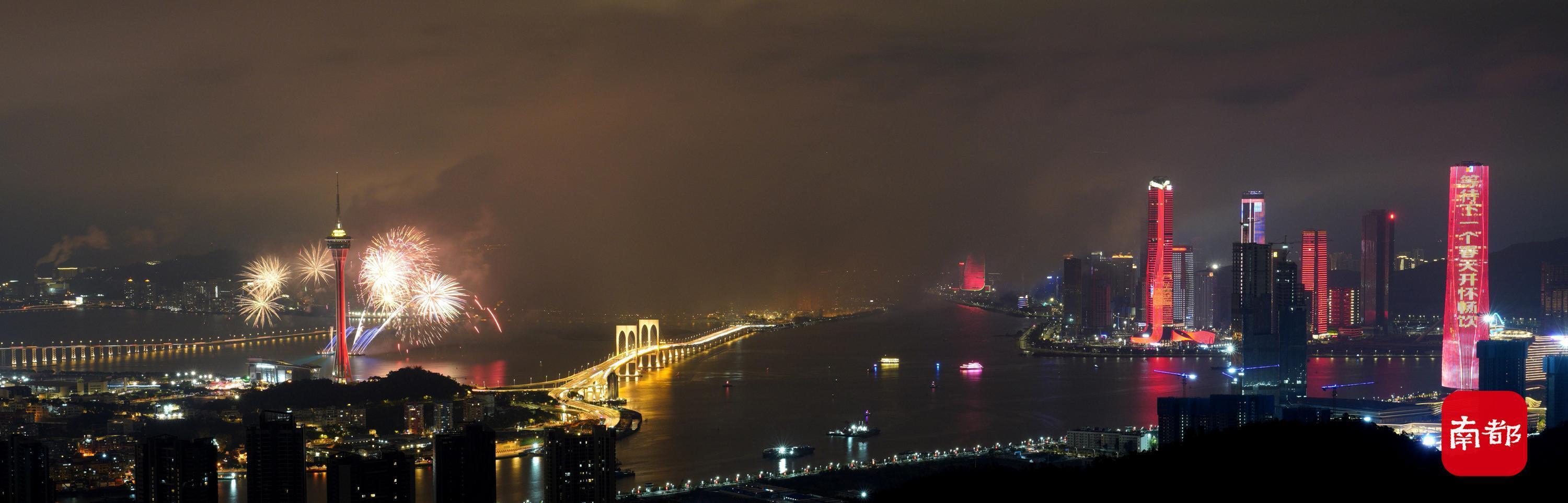 澳门璀璨烟花填满夜空,璀璨的澳门之夜