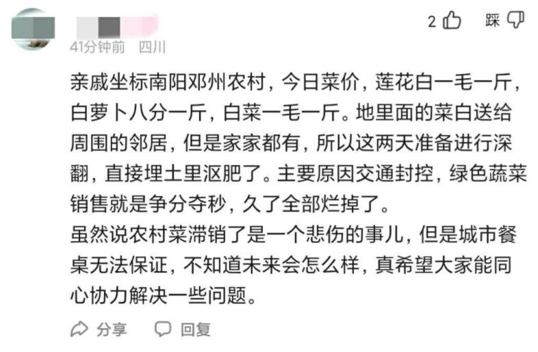 ##万吨蔬菜滞销 客户来不了供应链断裂 热