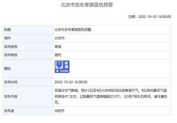 北京10月4日最低温仅4摄氏度,北京10月4日最低温仅4摄氏度是多少