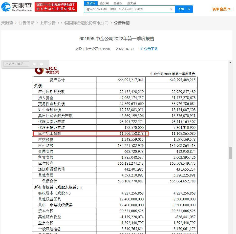 中金公司一季度职工薪酬超112亿是怎么回事，关于中金公司人均年薪超百万的新消息。