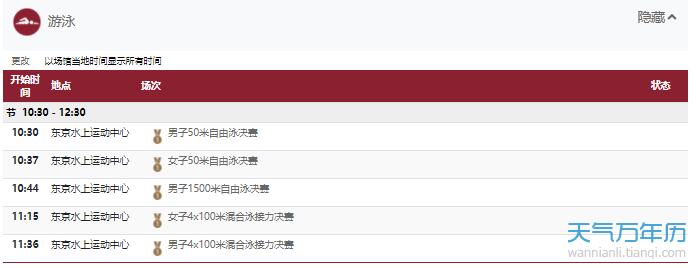 8月1日奥运会赛程表详细赛程 8月1日奥运会中国有哪些比赛项目