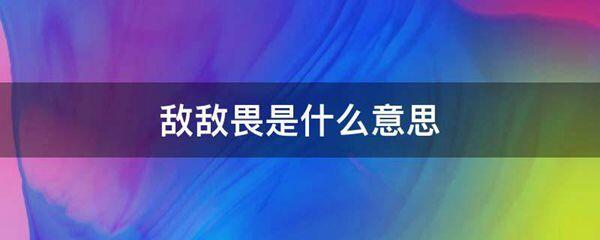 敌敌畏的意思是什么