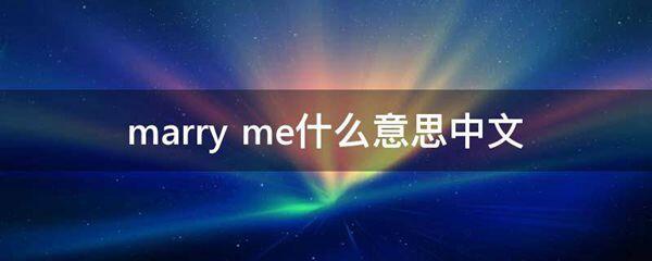 marry me什么意思中文