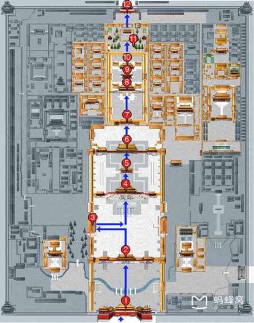 故宫参观最佳路线图