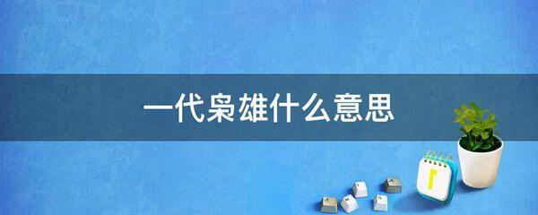 一代枭雄什么意思