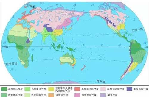 地理 世界各种气候类型分布图 高清版 汇总 以及解答分析哦