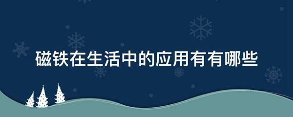 磁铁在生活中的应用有有哪些