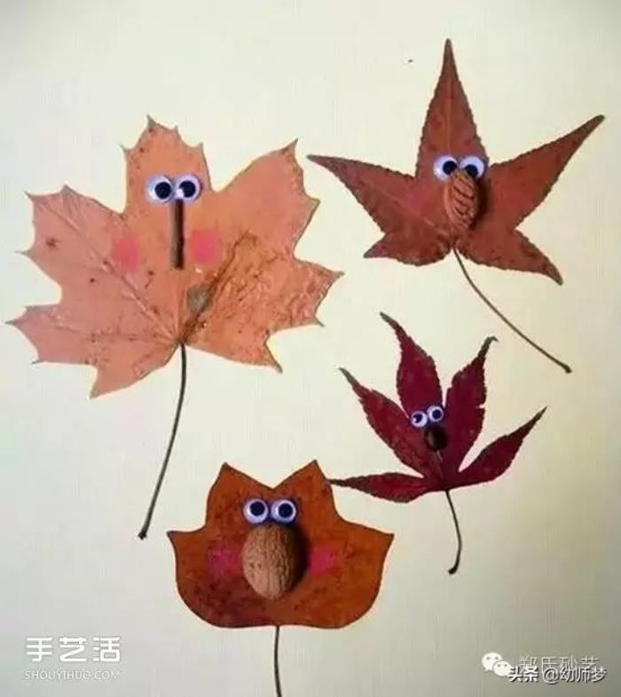 树叶贴画作品（儿童树叶贴画作品图片）