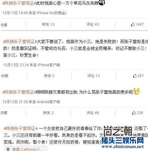 陈赫张子萱领证 网友评论:婊子配狗!精彩评论集锦